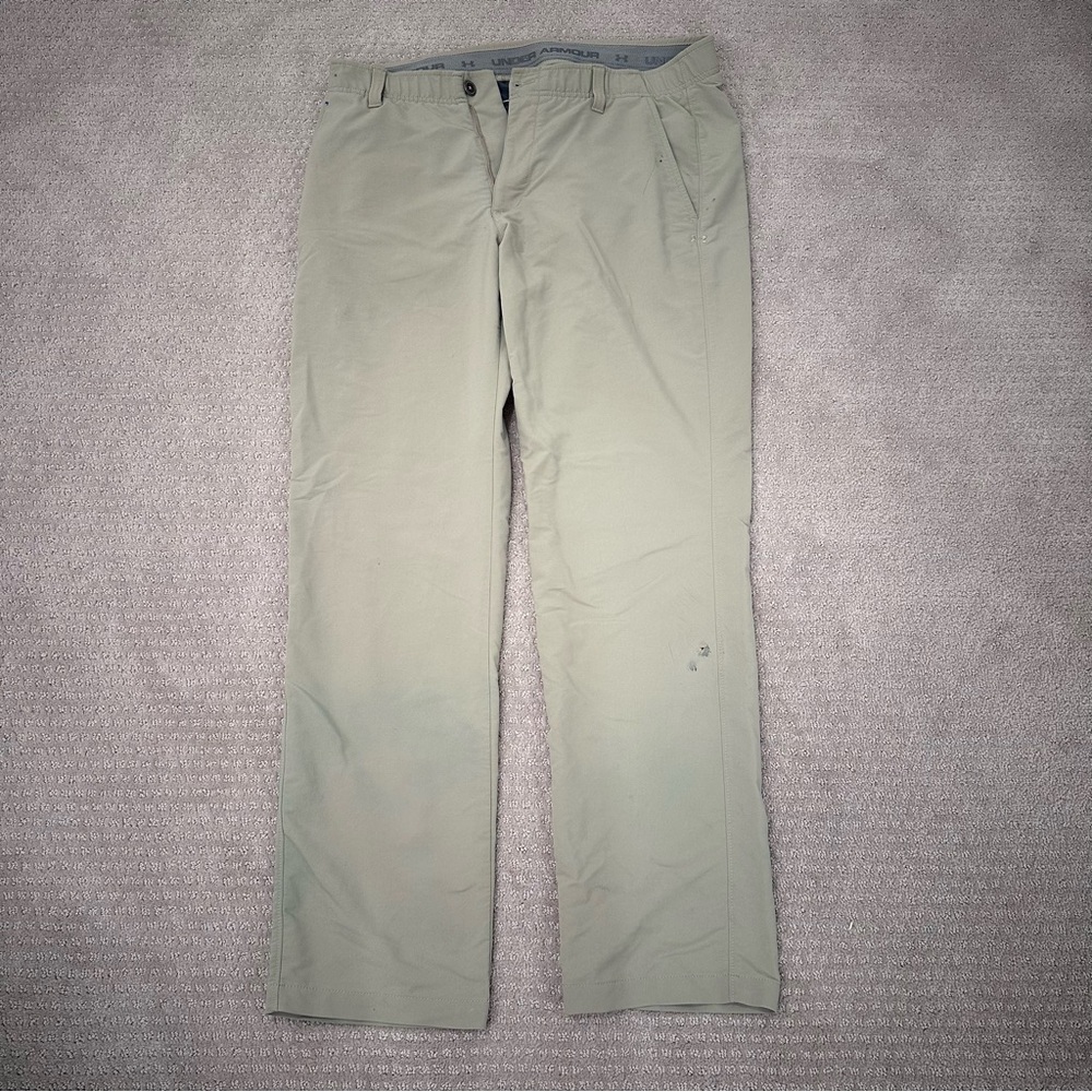 Under Armour Men’s Golf Pants, 36x32, Light Khaki/Beige, Style 1342263, Flawed